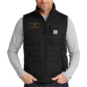 YELLOWSTONE Carhartt Puffer Vest Men’s 3XL Quilted Black Zip Vest OFFICIAL MERCH